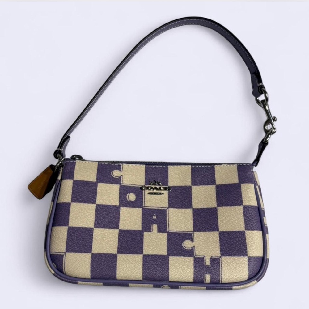 COACH Nolita 19 Checkerboard Print Coated Canvas & Leather Handbag NWT - Picture 2 of 6